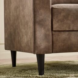FurnitureboxUK Logan Brown Faux Leather Armchair - thumbnail 6