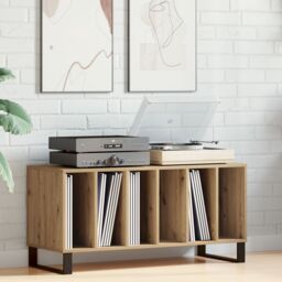 Berkfield Home Record Cabinet Old Wood 100x38x48 cm Engineered Wood in Brown - Size: 100 x 38 x 48 cm - thumbnail 1