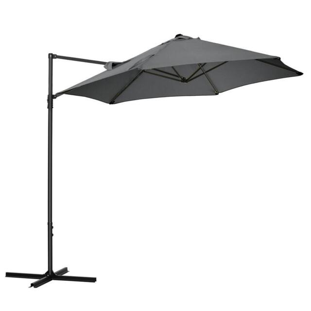 Matteo 2.5M Offset Dark Grey Garden Cantilever Parasol with 360° Rotation - image 1