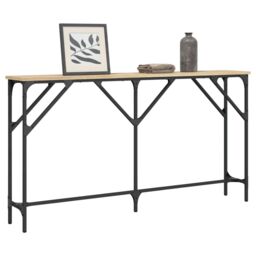 Berkfield Home Console Table Sonoma Oak 140x23x75 cm Engineered Wood in Brown - Size: 140 x 23 x 75 cm - thumbnail 3