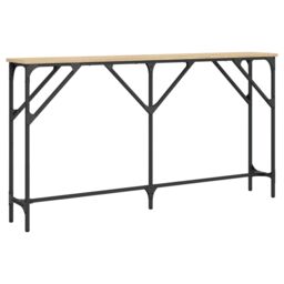 Berkfield Home Console Table Sonoma Oak 140x23x75 cm Engineered Wood in Brown - Size: 140 x 23 x 75 cm - thumbnail 6