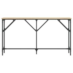 Berkfield Home Console Table Sonoma Oak 140x23x75 cm Engineered Wood in Brown - Size: 140 x 23 x 75 cm - thumbnail 4
