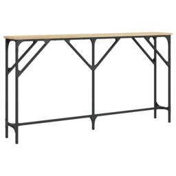 Berkfield Home Console Table Sonoma Oak 140x23x75 cm Engineered Wood in Brown - Size: 140 x 23 x 75 cm - thumbnail 2