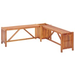 Berkfield Home Garden Corner Bench with Planter 117x117x40cm Solid Acacia Wood in Brown - Size: 117 x 117 x 40 cm - thumbnail 1