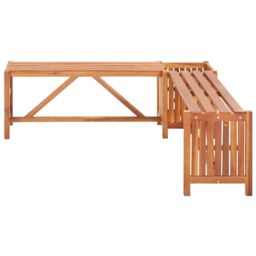 Berkfield Home Garden Corner Bench with Planter 117x117x40cm Solid Acacia Wood in Brown - Size: 117 x 117 x 40 cm - thumbnail 2
