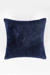 OHS 2 Pack of Waffle Fleece Square Cushion Covers in Navy - Size: 45 cm x 45 cm - thumbnail 4