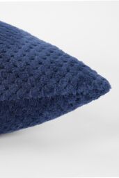 OHS 2 Pack of Waffle Fleece Square Cushion Covers in Navy - Size: 45 cm x 45 cm - thumbnail 2