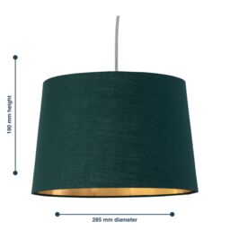 First Choice Lighting Set of 2 Zoey - Dark Green with Gold Easy Fit Pendant or Lamp Shades - thumbnail 7