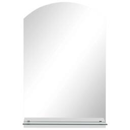 Berkfield Home Wall Mirror with Shelf 40x60 cm Tempered Glass in Silver - thumbnail 3