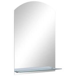 Berkfield Home Wall Mirror with Shelf 40x60 cm Tempered Glass in Silver - thumbnail 2