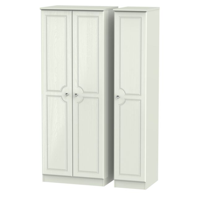 Ready Assembled 2 U Hilton Tall Triple Double Hanging Wardrobe (Ready Assembled) in Taupe