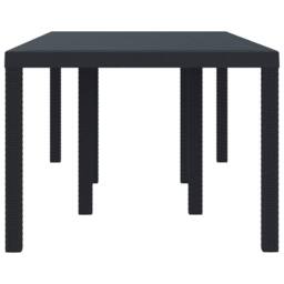 Berkfield Home Garden Table Anthracite 200x100x73 cm Poly Rattan in Charcoal - Size: 200 x 100 x 73 cm - thumbnail 6