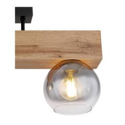 Netlighting Moitas Ceiling Spotlight Bar Matt Black Smoke Glass Shade 3x E27 in Tan - thumbnail 4