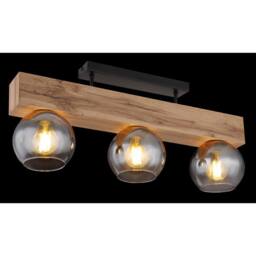 Netlighting Moitas Ceiling Spotlight Bar Matt Black Smoke Glass Shade 3x E27 in Tan - thumbnail 5