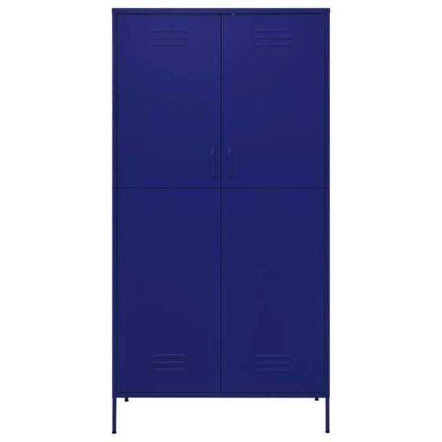 Berkfield Home Wardrobe Navy Blue 90x50x180 cm Steel - Size: 90 x 50 x 180 cm - image 1