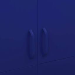 Berkfield Home Wardrobe Navy Blue 90x50x180 cm Steel - Size: 90 x 50 x 180 cm - thumbnail 7