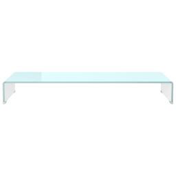 Berkfield Home TV Stand/Monitor Riser Glass Green 100x30x13 cm - Size: 100 x 30 x 13 cm - thumbnail 3