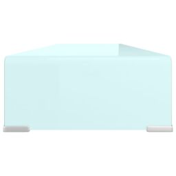 Berkfield Home TV Stand/Monitor Riser Glass Green 100x30x13 cm - Size: 100 x 30 x 13 cm - thumbnail 4