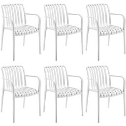tectake Garden Chairs Alcudia in Cream - Size: 6 Person - thumbnail 1