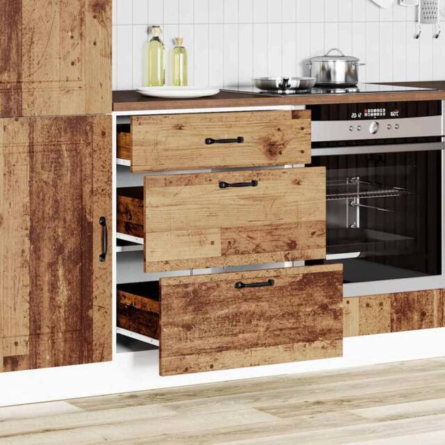 Berkfield Home Kitchen Base Cabinet Kalmar Old Wood Engineered Wood in Brown - image 1