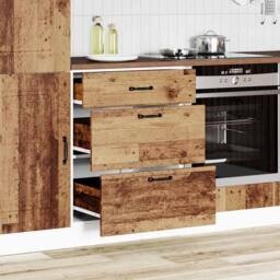 Berkfield Home Kitchen Base Cabinet Kalmar Old Wood Engineered Wood in Brown - thumbnail 1