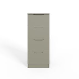 FWStyle Luno Chest Of Drawers 4 Drawer Tall Slim Deep Design in Green - thumbnail 2
