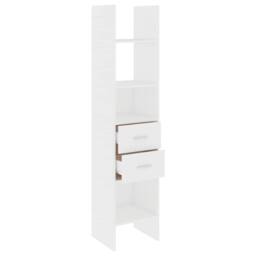 Berkfield Home Book Cabinet White 40x35x180 cm Engineered Wood - Size: 40 x 35 x 180 cm - thumbnail 3