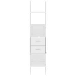 Berkfield Home Book Cabinet White 40x35x180 cm Engineered Wood - Size: 40 x 35 x 180 cm - thumbnail 4