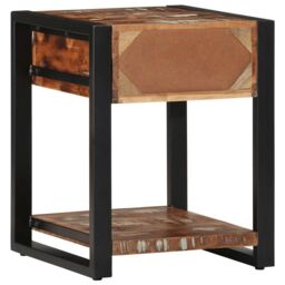 Berkfield Home Side Table Multicolour 40x40x50 cm Solid Wood Reclaimed - Size: 40 x 40 x 50 cm - thumbnail 5