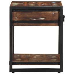 Berkfield Home Side Table Multicolour 40x40x50 cm Solid Wood Reclaimed - Size: 40 x 40 x 50 cm - thumbnail 4
