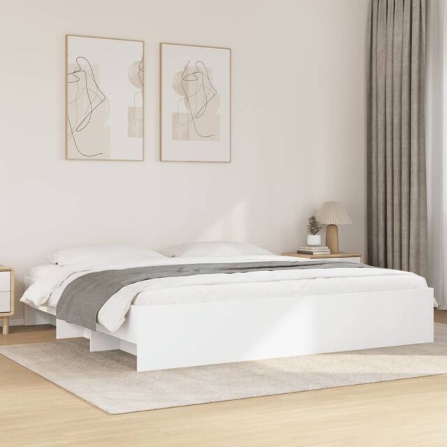 Berkfield Home Bed Frame without Mattress White 180x200 cm Super King Engineered Wood - image 1