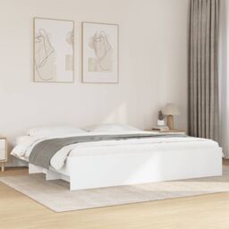 Berkfield Home Bed Frame without Mattress White 180x200 cm Super King Engineered Wood - thumbnail 1