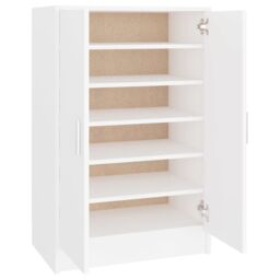 Berkfield Home Shoe Cabinet White 60x35x92 cm Engineered Wood - Size: 60 x 35 x 92 cm - thumbnail 6