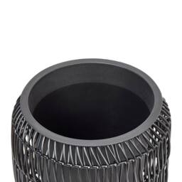 Wyld and Coco Black PE Rattan Plant Pots Set of 2 with Plastic Inserts - thumbnail 9