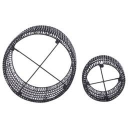 Wyld and Coco Black PE Rattan Plant Pots Set of 2 with Plastic Inserts - thumbnail 7