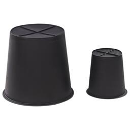 Wyld and Coco Black PE Rattan Plant Pots Set of 2 with Plastic Inserts - thumbnail 8