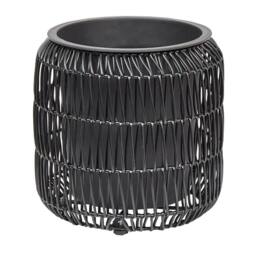 Wyld and Coco Black PE Rattan Plant Pots Set of 2 with Plastic Inserts - thumbnail 6