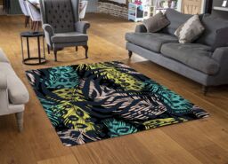 Benjamin Tate Design Animal & Tropical Print Rug in Natural - Size: Large - thumbnail 2