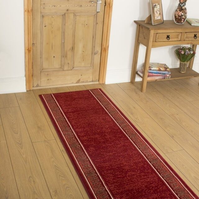 runrug Hallway Carpet Runner Rug - Soft & Comfy, 9mm - 'Tribal' in Red - Size: 70 cm x 420 cm - image 1