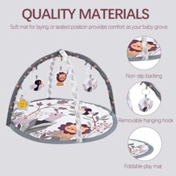 Alivio Baby Play Mat with Activity Gym for Infants & Newborns in Grey - thumbnail 6