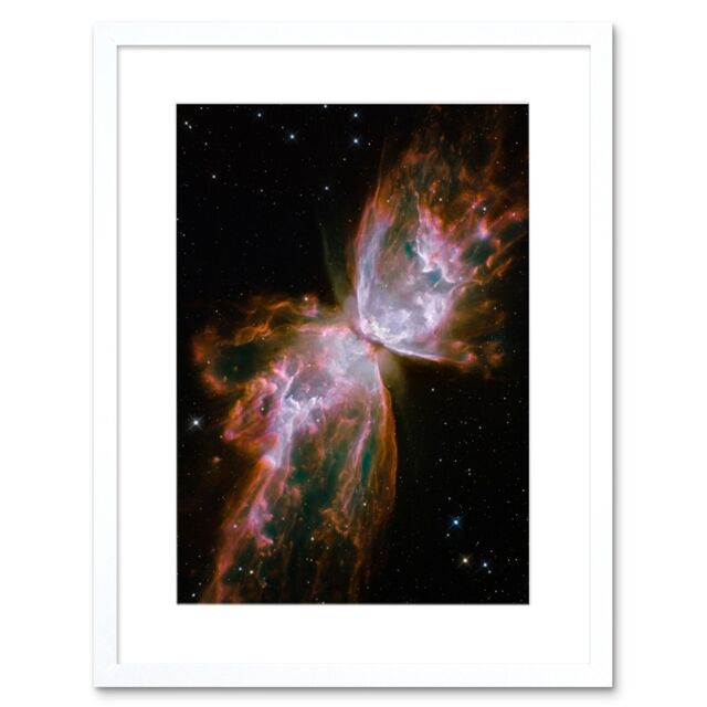 Artery8 Wall Art Print Hubble Space Astronomy Celestial Butterfly Emerges From Stellar Demise In Planetary Nebula NGC 6302 Red Glow Dying Star In - image 1
