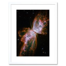 Artery8 Wall Art Print Hubble Space Astronomy Celestial Butterfly Emerges From Stellar Demise In Planetary Nebula NGC 6302 Red Glow Dying Star In - thumbnail 1