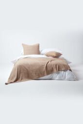 Homescapes Cotton Rajput Ribbed Cushion Cover in Beige - Size: 60 cm x 60 cm - thumbnail 4