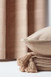 Homescapes Cotton Rajput Ribbed Cushion Cover in Beige - Size: 60 cm x 60 cm - thumbnail 5