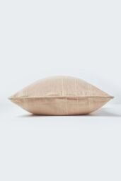 Homescapes Cotton Rajput Ribbed Cushion Cover in Beige - Size: 60 cm x 60 cm - thumbnail 2