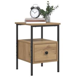 Berkfield Home Durable Bedside Cabinets 2 pcs Artisan Oak 34x36x50 cm Engineered Wood in Brown - Size: 34 x 36 x 50 cm - thumbnail 1