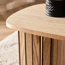 OHS Madison Ribbed Long Coffee Table Living Room Office End Side Table in Light Oak - thumbnail 2