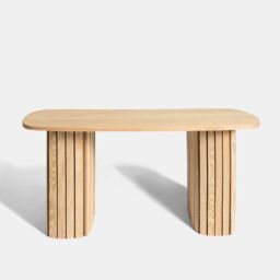 OHS Madison Ribbed Long Coffee Table Living Room Office End Side Table in Light Oak - thumbnail 3