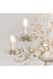 Netlighting Lullaby 5 Light Multi Arm Ceiling Pendant Flower Design Cream With Brushed Gold Pearl Effect Acrylic E14 in Beige - thumbnail 3