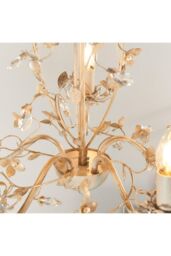 Netlighting Lullaby 5 Light Multi Arm Ceiling Pendant Flower Design Cream With Brushed Gold Pearl Effect Acrylic E14 in Beige - thumbnail 5